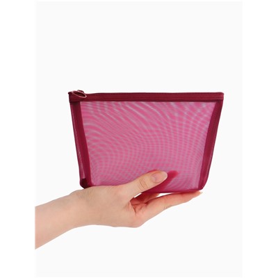 Косметичка Classic, сетка, на молнии, бордовая