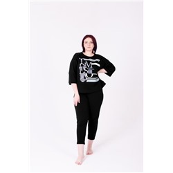 Костюм женский с брюками и кофтой 319 (Черный)