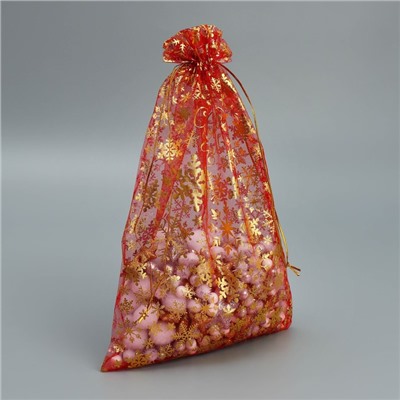 Мешочек подарочный органза «Новогодние желания», 20×30 см ± 1.5 см