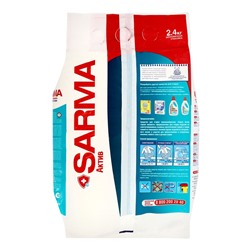 Стиральный порошок Sarma Active "Горная свежесть", универсальный, 2.4 кг