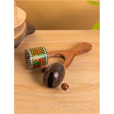 Сувенирный музыкальный инструмент «Маракас двойной», 25×15×6 см, махагон, кокос