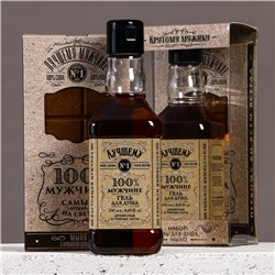 Подарочный набор «Крутому мужику»: гель для душа виски 250 мл и мыло для рук 80 г, Чистое счастье