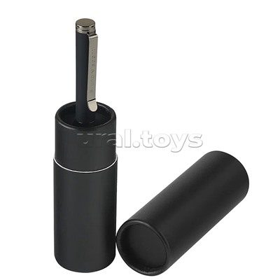 Ручка "Venezia Pragmatico" в картотнном тубусе, 1,0 мм, синяя (корпус черный, футляр черный)