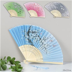 Веер 22 см бамбуковая основа / 6622-7 /уп 12/1000/