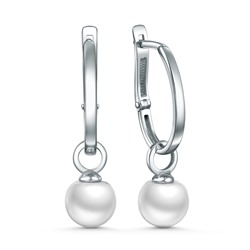 Серьги из серебра с культивированным жемчугом родированные (2 в 1) Z2-10951-5