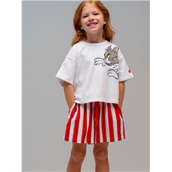 Комплект трикотажный для девочек: фуфайка (футболка), шорты