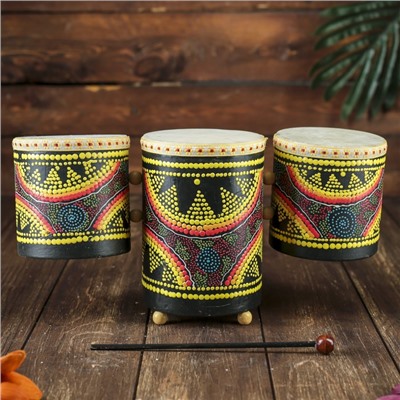 Сувенирный музыкальный инструмент «Барабаны тройные», 33×17×11 см, МИКС