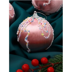 Ёлочные игрушки «Бамби», шары новогодние, d=8 см, 3 шт., розовый