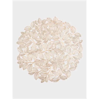 Набор салфеток сервировочных на стол Доляна «Листья», 38×38 см, 4 шт., ПВХ, золотистый