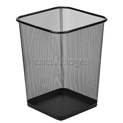 Корзина для бумаг 16x22x27,5 см (10 л), квадратная, сетчатая металлическая, черная