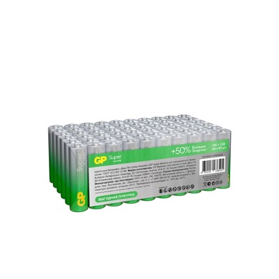Батарейка алкалиновая GP Super Alkaline, AA, LR6-60BOX, 1.5 В, набор, 60 шт.