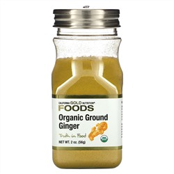California Gold Nutrition, органический молотый имбирь, 56 г (2 унции)