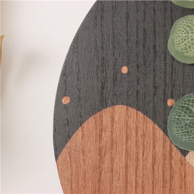 Настенные крючки декоративные «Абстракция. Горы. Цветок», дерево, 1.5×23.4×22.5 см