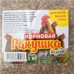 Минеральная подкормка «Ракушка» для птиц, п/э пакет, 1 кг