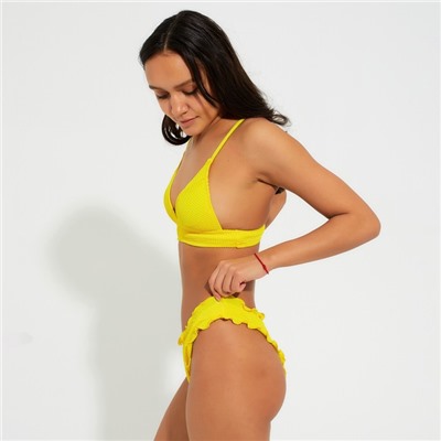 Купальник женский раздельный MINAKU со сборками цвет жёлтый, размер 42