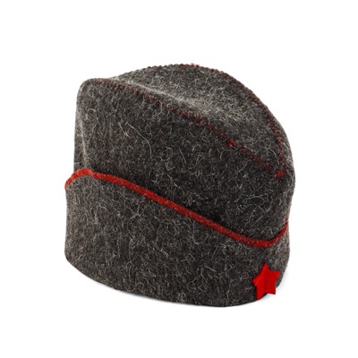 Шапка для бани и сауны «Пилотка», полиэфир 70%, шерсть 30%