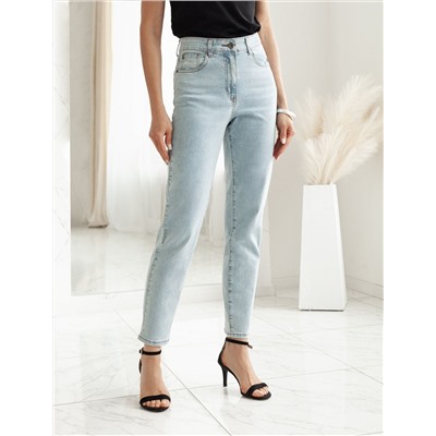 Джинсы мом-фит из эластичного денима