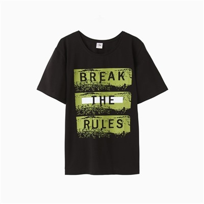 Футболка мужская «BREAK THE RULES» цвет черный, размер 50