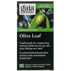 Gaia Herbs, Листья оливы, 60 веганских капсул Liquid Phyto-Caps