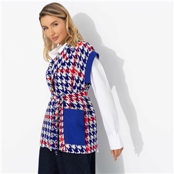 Жилет с карманами на запах, Модное измерение (яркий, с поясом)