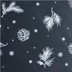 Плёнка упаковочная на Новый год глянцевая «Шишки», белая, 1×5 м