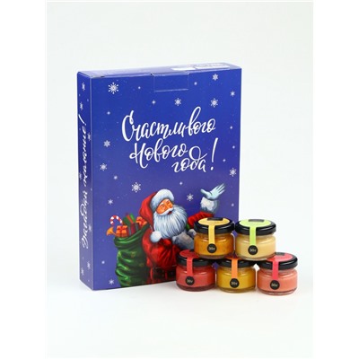 Адвент календарь с мёдом «Счастливого Нового года», облепиха, кедровые орешки, малина, цитрус, клубника (12 шт. × 30 г)