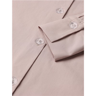 Рубашка женская удлиненная MINAKU: Casual Collection, размер 42, серо-розовая