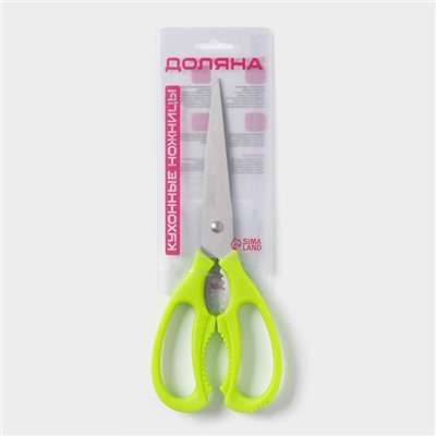 Ножницы кухонные Доляна «Саймон», 23 см, зелёные