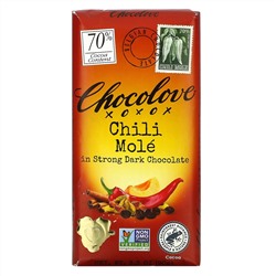 Chocolove, Chili Mole in Strong Dark Chocolate, 3.2 oz (90 g)