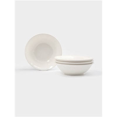 Тарелки глубокие Доляна White Label, набор 4 шт., 950 мл, 20×6.5 см, фарфор, белые