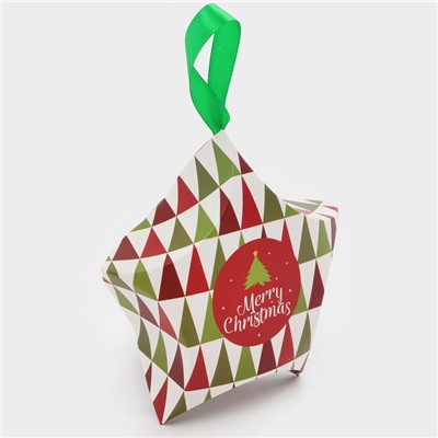 Подарочная новогодняя коробка, складная фигурная «Звезда геометрия» 7×5.5×2 см
