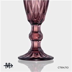 Бокалы для шампанского Magistro «Круиз», 160 мл, 7×20 см, стекло, набор 6 шт., розовые