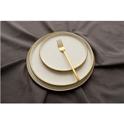 Блюдо фарфоровое сервировочное с бортиком Magistro Poursephona, d=20 см, бежевый