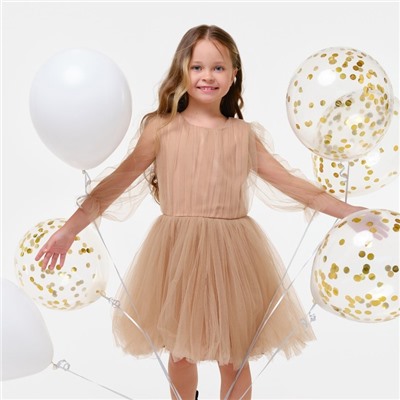 Платье для девочки нарядное KAFTAN, рост 98-104 см, бежевое