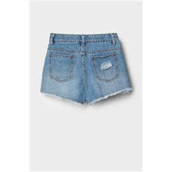 Шорты текстильные джинсовые для девочек PLAYTODAY, 1240110