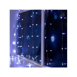 Гирлянда «Занавес» 1.6×1.6 м роса, IP20, серебристая нить, 160 LED, свечение белое, 8 режимов, 220 В