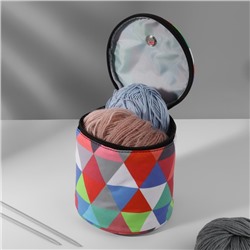 Сумка-футляр «Треугольники», 1 люверс, d=14×14.5 см, разноцветная