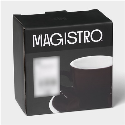 УЦЕНКА Кофейная пара Magistro Coffee time, 80 мл, фарфор, коричневая