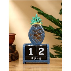 Календарь настольный «Ананас», 10.5×5.5×19.5 см, дерево, сине-зелёный