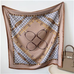 Платок шелковый на голову и шею весенний, мультицвет