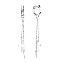 Серьги из серебра без вставки, Л-12583