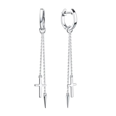 Серьги из серебра без вставки, Л-12583