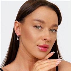 Серьги  висячие с зеркальными шариками, покрытие: посеребрение, № 012521, арт. 001.351