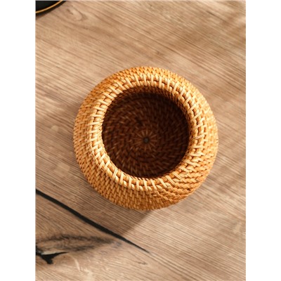 Корзинка плетёная из ротанга, 16×16×13 см