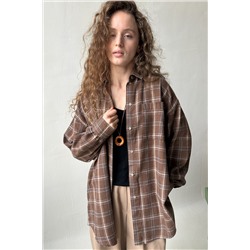 Рубашка женская  HUG077/13/Коричневый, бежевый