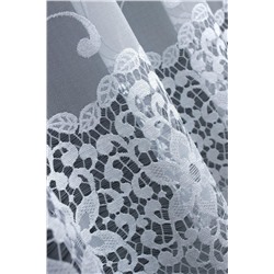 арт.  318800/280, класс ЛЮКС, с эффектом аппликации (вышивки), цвет белоснежный, сложная фактура плетения., ГОТОВАЯ ШТОРА: высота 2,5 м ширина 5 м,  ширина ленты 40 мм, ШТОРНАЯ ЛЕНТА.
