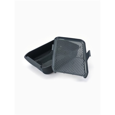 Туалет для кошек Марсель глубокий с сеткой 50×34.5×12 см (полипропилен) серый