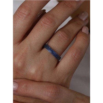 Кольцо из серебра с синей ноношпинелью родированное 925 пробы к-7190р208