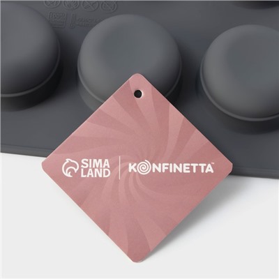Форма для выпечки и муссовых десертов KONFINETTA «Паутина», силикон, 29.5×17.5×2.5 см, 12 ячеек (4.2×2.5 см), серая