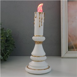 Фигурка светящаяся «Свеча светодиодная», полистоун, 2×LR44, белый с золотом, 10×10×24.5 см